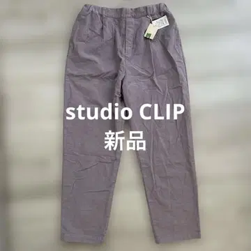 studio CLIP 새상품 귀여운 퍼플 캐주얼 팬츠 허리밴딩