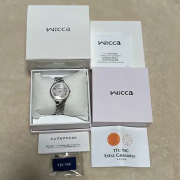 Wicca 솔라텍 전파 손목시계 실버 새상품급