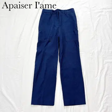 Apaiser I'ame 아페제람 팬츠 네이비 양 사이드 슬릿 38