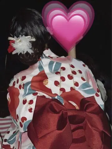 츠바키 패턴 유카타, 큰 리본 포함