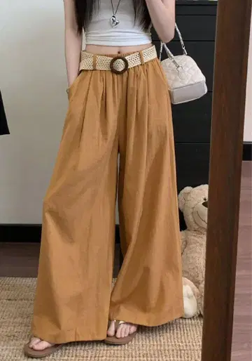 머스타드 가우초 팬츠 와이드 레그