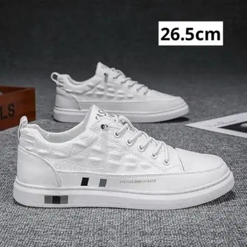 남성용 로우컷 화이트 스니커즈 26.5cm 신발