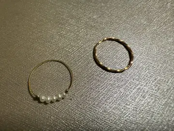 여사 펄 장식 반지 텍스처 반지