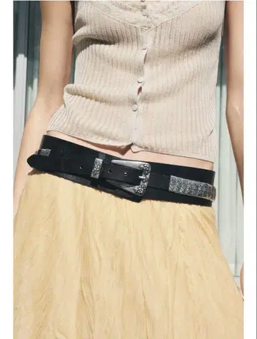 택 포함 새 상품, 이번 시즌 ZARA 메탈 파츠 가죽 벨트