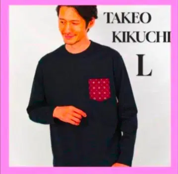TAKEO KIKUCHI 티셔츠 코몬 무늬 콤비네이션 티셔츠