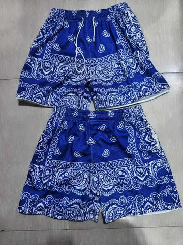 반다나 패턴 숏팬츠 파랑