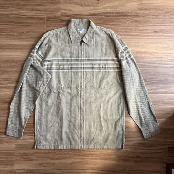 Pashfait 집업 체크 박스 컷 긴팔 셔츠 M y2k