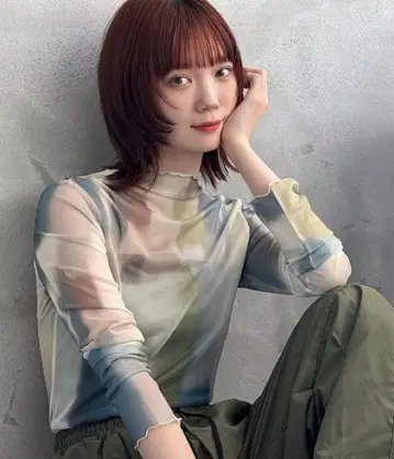 시스루 멀티 컬러 상의 긴팔