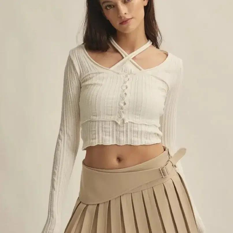 韓国商品/THREE TIMES One-shoulder drape top THREETIMES | 쓰리타임즈 Threetimes one-shoulder drape top on