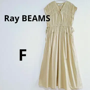 [새상품] Ray BEAMS 원피스 맥시 기장 개더 프렌치 슬리브 F
