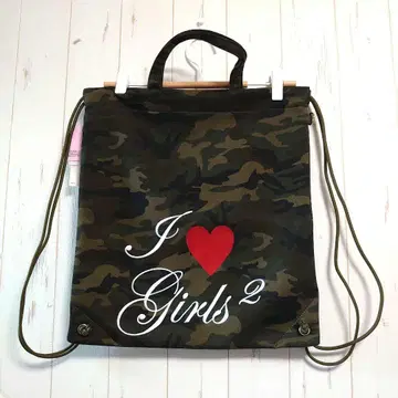 택 포함 새상품 Girls2 x WEGO 콜라보 냅색 카모 패턴