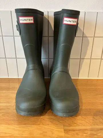 HUNTER 레인부츠 UK7 (26cm) 블랙 올리브 남성용