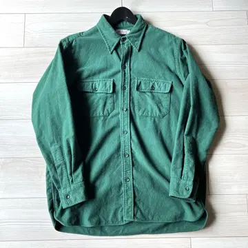 L.L.BEAN 샤모아 셔츠 그린 USA 제 70년대 필기체 택