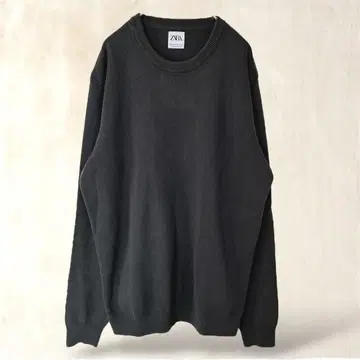 [ ZARA/자라 ] 남성 스웨터 M 그레이 계열 U넥 코튼 캐주얼
