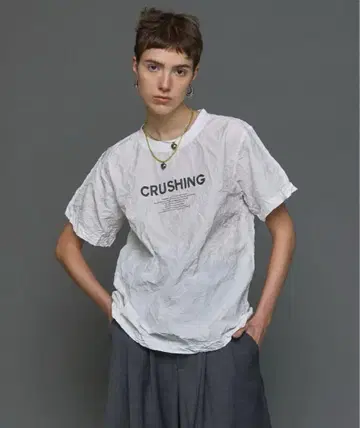 MAISON SPECIAL CRUSHING Washer T-shirt