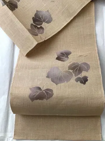 미사용 잎 무늬 직조 순수 실크 나고야 오비