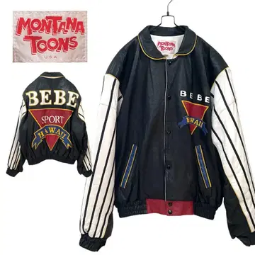MONTANA TOONS 바시티 가죽 자켓 BEBE SPORT