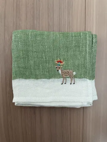 나카가와 마사시치 상점 나라 본점 한정 자수 손수건 motta 사슴 자수