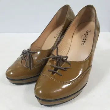 repetto 레이스업 하이힐 에나멜 펌프스 레페토