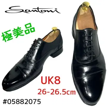 Santoni 블랙 스트레이트 팁 UK8