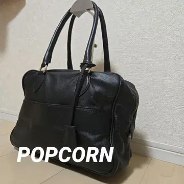 [새상품급] POPCORN 보스턴 백 토트백 소프트 가죽 블랙