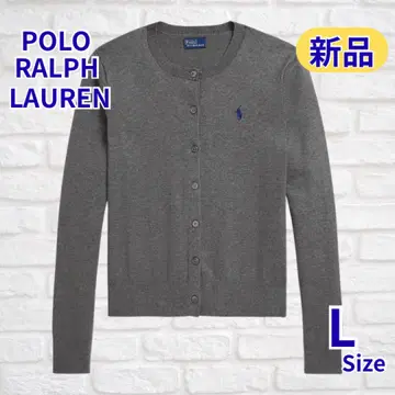POLO RALPH LAUREN 그레이 코튼 크루넥 가디건 L 새상품