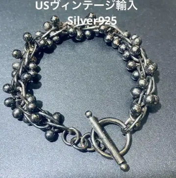 S수입 y2k 빈티지 DNA  팔찌 실버925