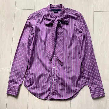 RALPH LAUREN 랄프 로렌 스포츠 보타이 셔츠 스트라이프 보라색