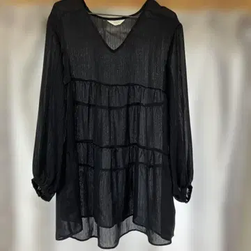 이에나 다크 네이비 깨끗한 튜닉 블라우스