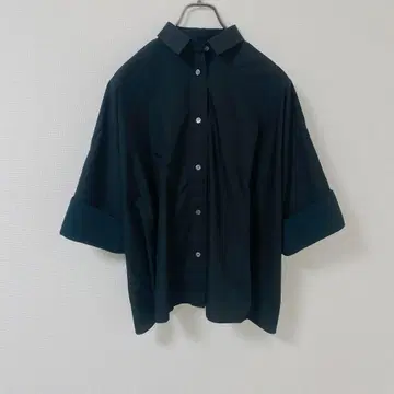 sacai 포플린 백 드레이프 셔츠 사카이 셔츠 반팔 블랙