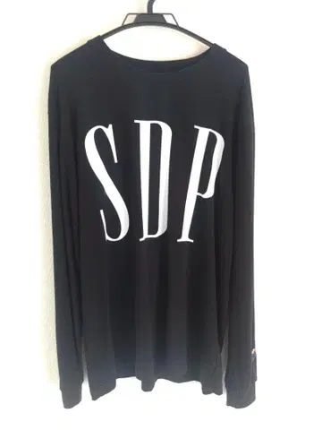 [ 시착 1회 ] SDP GAP 롱T 블랙 원포인트 자수 사이즈 L