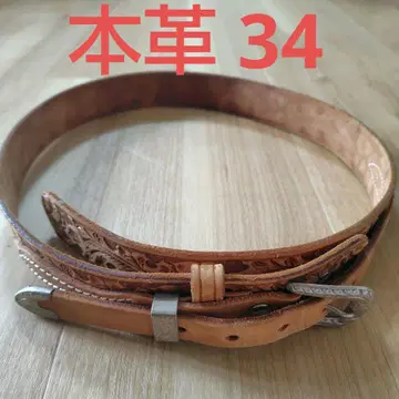 남성용 천연 가죽 벨트 34 브라운