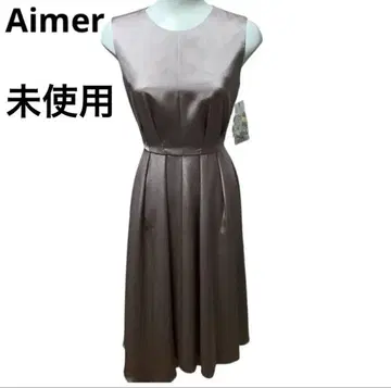 미사용 Aimer 에메 새틴 턱 언밸런스 스커트 파티 드레스