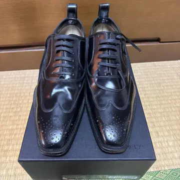DSQUARED2 블랙 윙팁 가죽 신발 42