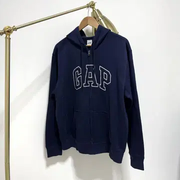 GAP 갭 로고 풀 집업 후드 맨투맨 L 네이비 남성용