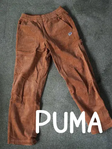 PUMA 브라운 코듀로이 팬츠 워크 팬츠 S