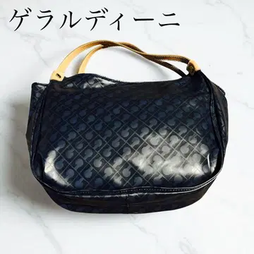GHERARDINI 게라르디니 나일론 x 가죽 핸드백 네이비