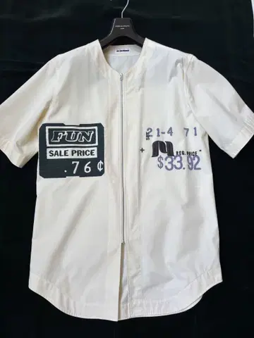 JIL SANDER 22SS 자수 패치 베이스볼 셔츠 46
