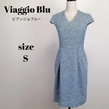 [ a1839 ] Viaggio Blu 반팔 트위드 원피스 0 스카이블루