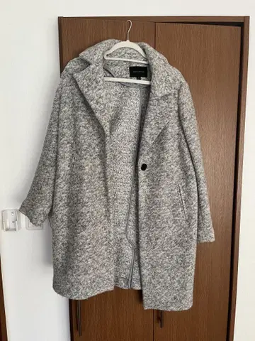 그레이 계열 울 혼방 롱 코트