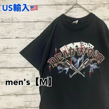 T462 [ US 수입 ] 프린트 티셔츠 블랙 계열 men's [ M ]
