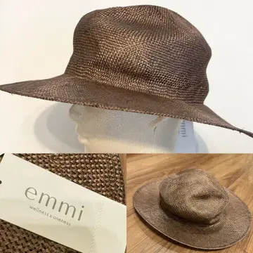 미사용 emmi 햇 밀짚모자 브라운