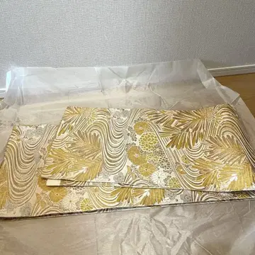 기모노 후쿠로 오비 금실 송죽매 강 결혼식 골드