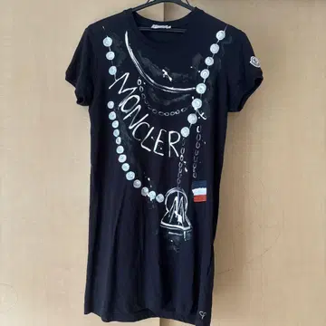 MONCLER 아트 프린트 반팔 원피스 S
