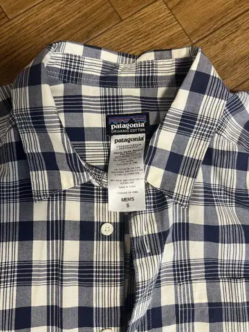 patagonia 파타고니아 체크 반팔 셔츠 오가닉 코튼 M