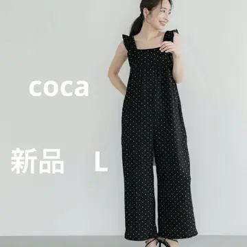 [새상품] coca 주름 셔링 프릴 올인원 도트 무늬 완판템
