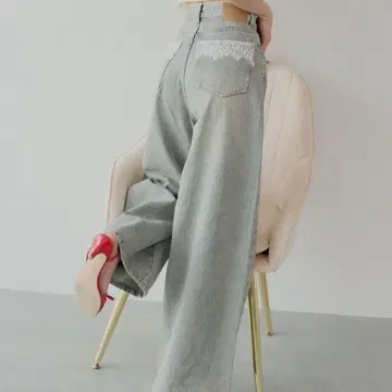 CHICO 치코 포켓 레이스 와이드 데님 라이트 블루 S 사이즈