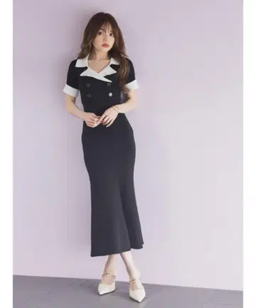 LIP SERVICE 바이컬러 클래시컬 머메이드 원피스