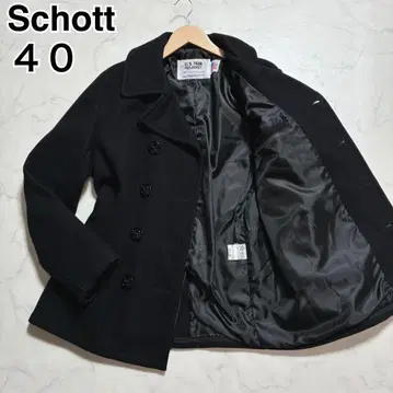 미품 샷 피코트 740 멜톤 블랙 40 L