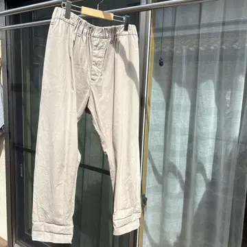 베이지 와이드 팬츠 허리밴딩 히무카시 제 사이즈 3